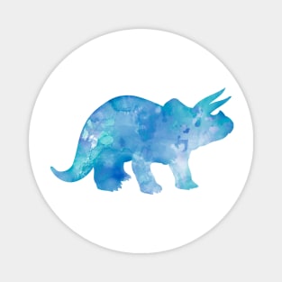 Light Blue Triceratops Watercolor Painting Magnet